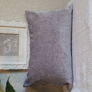 Grey Velvet Throw Pillow Feather Down  size 15x23